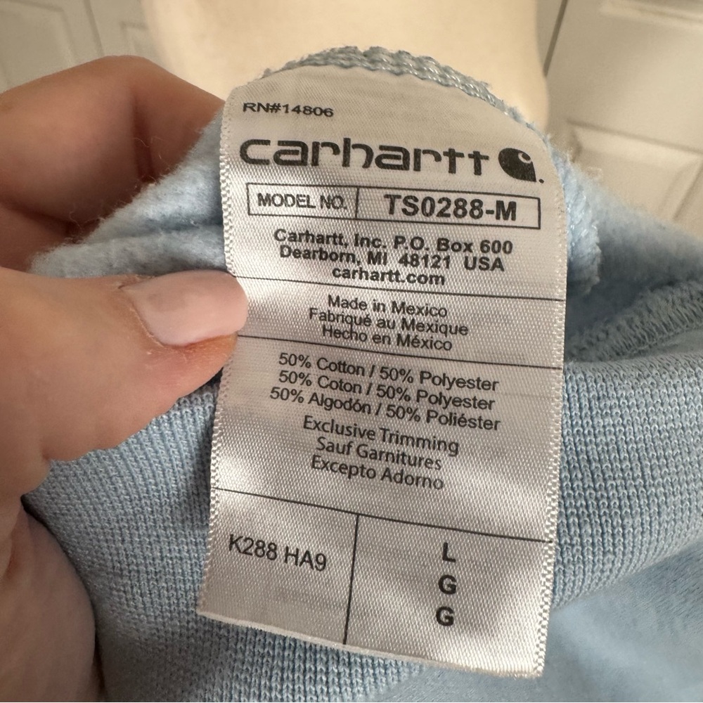 Carhartt Light Blue Loose Fit Hoodie - Picture 7 of 7